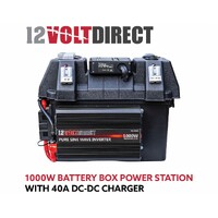 1000W Portable Battery Box Powerstation Kit w/ 40A DC to DC Charger 