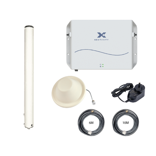 CEL-FI GO G51 Stationary 4G/5G Tri-Carrier Switchable Signal Booster Omni High Gain Building Pack - Ceiling Dome Antenna