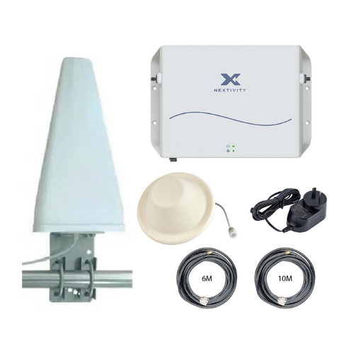 CEL-FI GO G51 Stationary 4G/5G Tri-Carrier Switchable Signal Booster Wideband LPDA Building Pack - Ceiling Dome Antenna