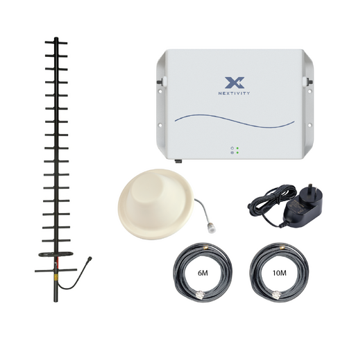 CEL-FI GO G51 Stationary 4G/5G Tri-Carrier Switchable Signal Booster Yagi Building Pack - Ceiling Dome Antenna