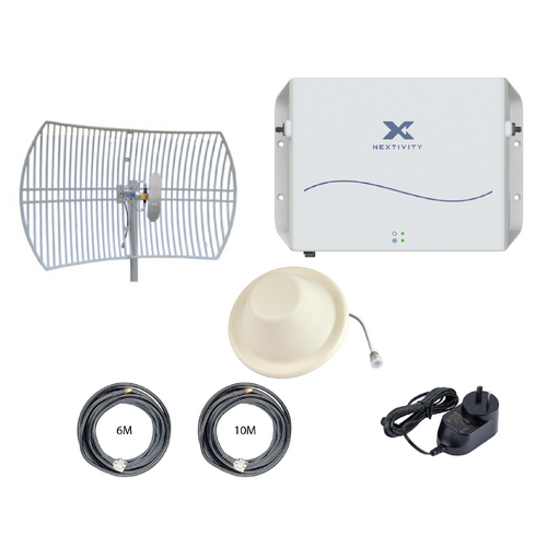 CEL-FI GO G51 Stationary 4G/5G Tri-Carrier Switchable Signal Booster Grid Building Pack - Ceiling Dome Antenna