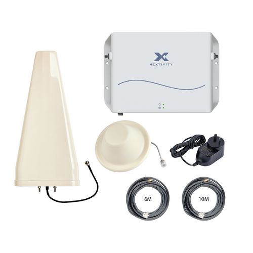 CEL-FI GO G51 Stationary 4G/5G Tri-Carrier Switchable Signal Booster Wideband LPDA Building Pack - Ceiling Dome Antenna