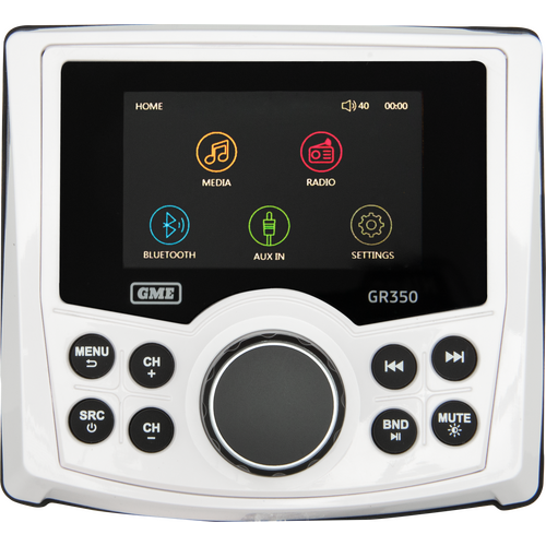 GME GR350BTW Bluetooth AM/FM Marine Stereo - White