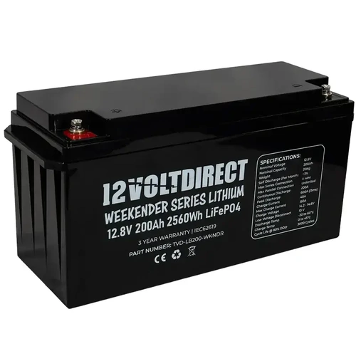 12 Volt Direct 200AH Weekender Series Lithium LiFePo4 Battery