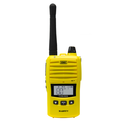 GME TX6165 5/1 Watt UHF CB Handheld Radio (Yellow)