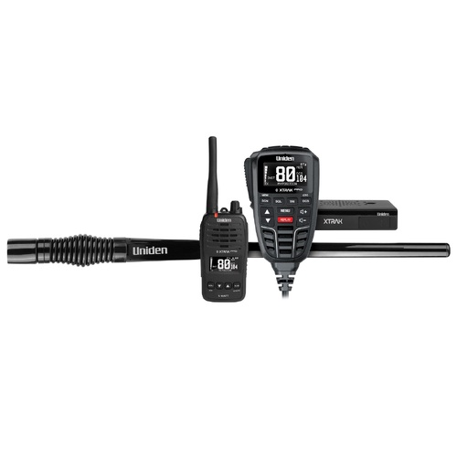 Uniden XTRAK 80 Pro Ultimate Pack with ATX970S Antenna & XTRAK 50 Pro Handheld w/ Bluetooth & OLED Screen